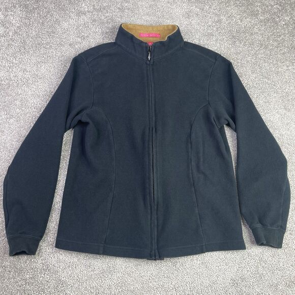 Peter Millar Jacket Unisex Youth Medium Black Full Zip Fleece Lightweight Golf - Picture 1 of 6